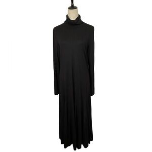 Peruvian Connection Black Turtleneck Long Sleeve Dress